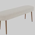 Light Beige Upholstered Sofa Bench With Modern Design And Wooden Legs For Stylish Seating