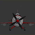 Vintage Red Retro Style Toy Airplane With Propeller Cockpit And Decorative Stripes Logos