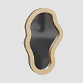 Unique Irregular Shaped Modern Wall Mirror With Golden Artistic Frame For Home Decor