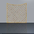 Modern Golden Casement Window With Lattice Design And Decorative Frame