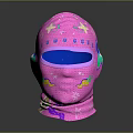 Pink Balaclava With Colorful Star Patterns For Costume Character And Mythical Creature