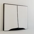 Modern Double Panel Wall Design With Black Frame White Surface And Curved Bottom 3d model