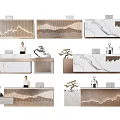 Modern Reception Desk Front Desk 3d model