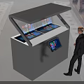 Interactive Commercial Kiosk With Multiple Screens And Touchscreen Display For Business Use 3d model