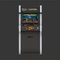 Classic CAPCOM Standalone Arcade Machine With Colorful Game Screen And Character Stickers 3d model
