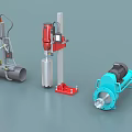 Industrial Drilling Machines In Orange Red And Blue For Heavy Duty Applications