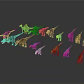 Various Colorful Dinosaur Toy Models With Detailed Features And Different Species