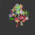 Beautiful Tree With Green Leaves And Purple Flowers In Natural Environment