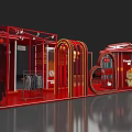 Red Playground Building With Fun Facilities And Architectural Design Elements 3d model