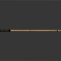 Golden Scimitar with Red and Gold Decorative Hilt on Smooth Surface with Reflection