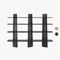 Black Modern Display Shelf With Multiple Horizontal Shelves Sturdy Structure And Decorative Balls 3d model