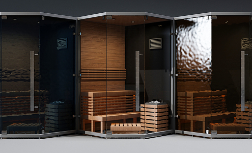 Modern Sauna Room Sauna Room Bathroom 3d model