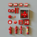 Essential Fire Equipment Collection With Extinguishers Hydrants Alarm Buttons And Cabinets