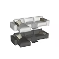bexter Italian Multiplayer Sofa Tofu Block Sofa 3d model