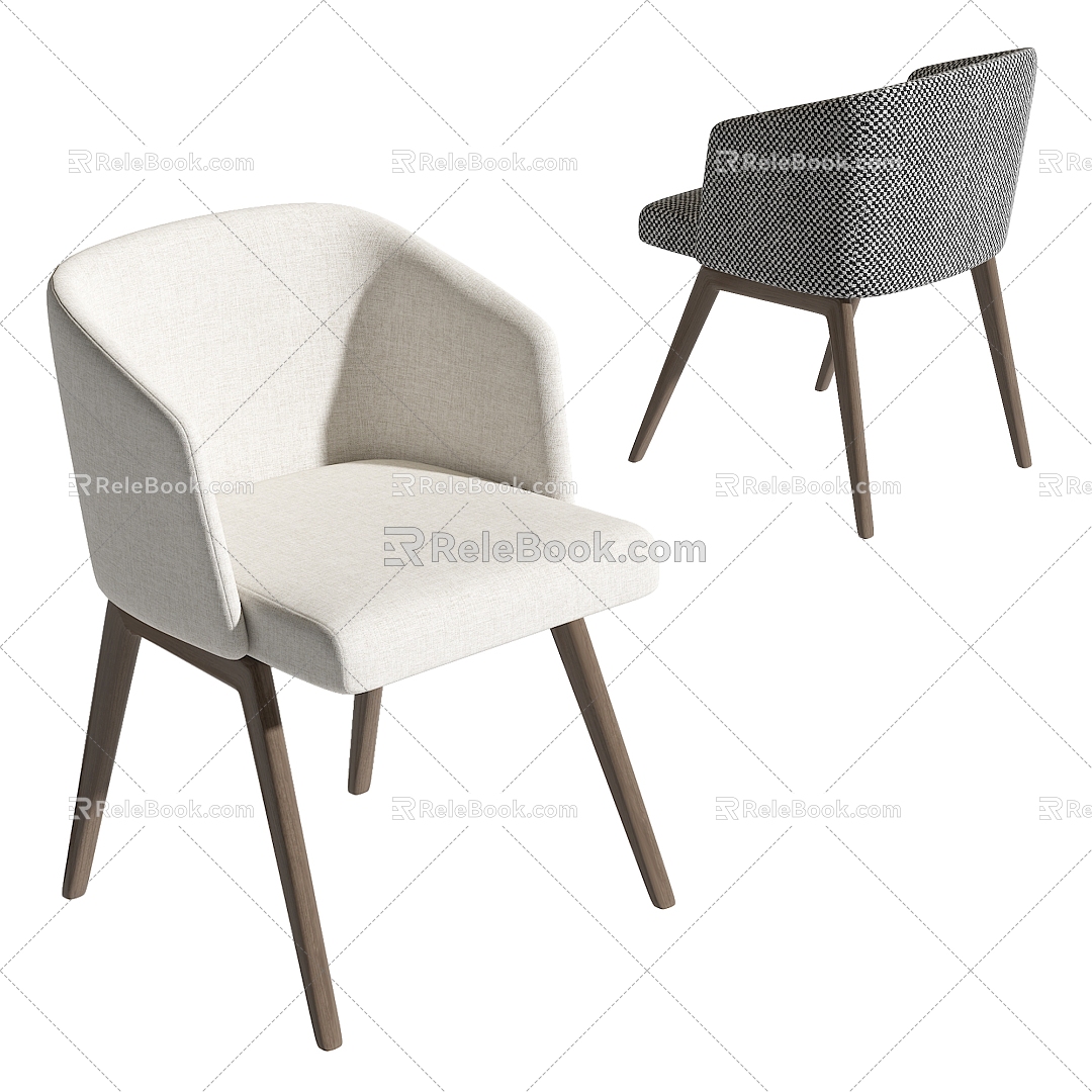 Minotti modern dining chair 3d model