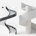 Arc Handrail Stairs Rotating Stairs Household Rotating Stairs Indoor Stairs and Simple Rotating Stairs 3d model