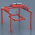 Red Industrial Gantry Crane With Steel Frame Beam And Hoist System For Heavy Load Handling