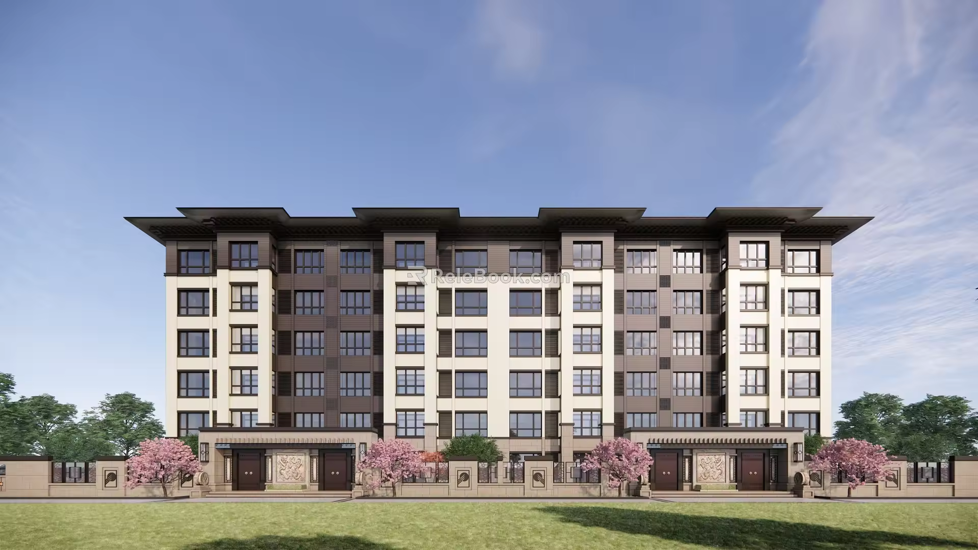 New Chinese-style Residential Building Multi-storey Residence 3d model