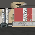 Modern Front Desk Reception 3d model