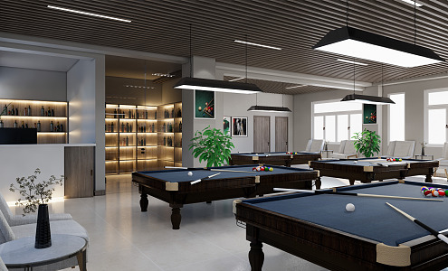 Modern Billiard Room 3d model