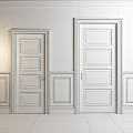 Wooden door swing door single door 3d model