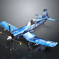 Space Themed Blue Propeller Aircraft Model With Star Stripes Design And Number 15