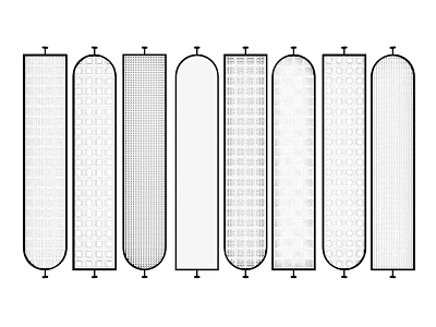 Various Decorative Room Dividers with Different Patterns and Designs for Living Spaces 3d model