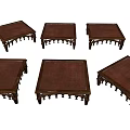 Vintage Dining Table With Ornate Carved Legs And Textured Wooden Top
