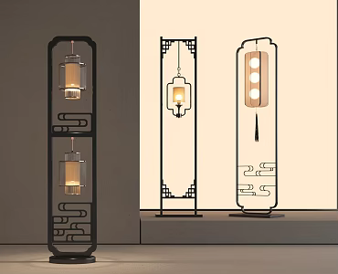 New Chinese floor lamp 3d model