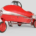 Vintage Red Toy Car With Retro Aesthetic And Unique Design