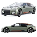 Futuristic Sleek Car Design Front And Rear Views