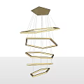 Modern Geometric Chandelier With Multi Layer Hanging Metal Frame And Lighting Design 3d model