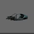 Damaged Car Body Frame With Exposed Internal Metal Structure And Rusty Parts