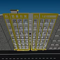 Multi Story Rural Self Built House Exterior Design With Commercial Ground Floor Yellow White Facade