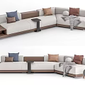 Modern corner sofa multiplayer sofa 3d model