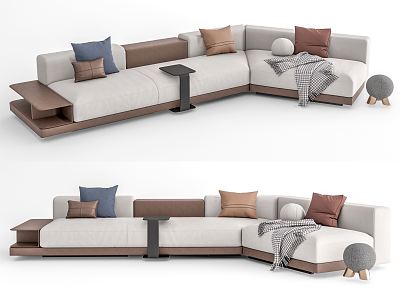 Modern corner sofa multiplayer sofa 3d model