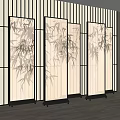 Partition Screen Partition Wall Screen Wall Screen Combination Wooden Partition 3d model
