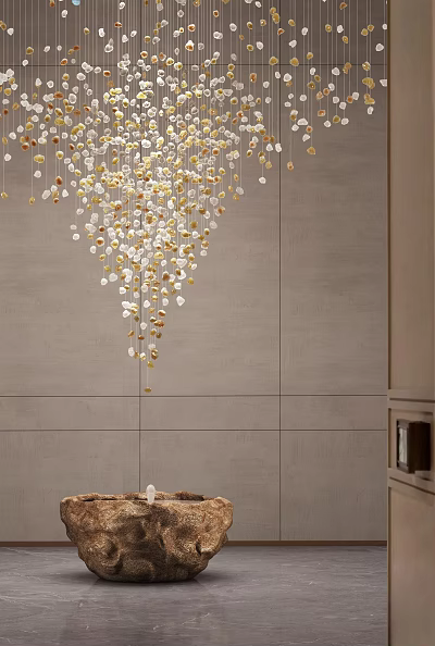 Elegant Modern Gold White Circular Pendant Chandelier Hanging For Contemporary Interior Spaces 3d model