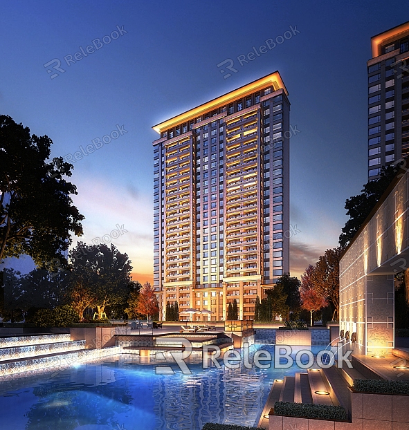 New Chinese-style Residential Building High-rise Residential Building model