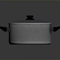 Stainless Steel Cooking Pot With Lid And Black Handles For Home Kitchen Use