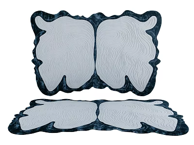 Stylish Butterfly Shaped Rug with Wavy Texture for Modern Home Interior Decor 3d model