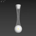 Modern Three Pendant Chandelier With White Spherical Shade And Silver Mesh Design