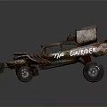 Rugged Rusty Modified Off Road Truck With Open Top TROUBLE Lettering And Wasteland Look