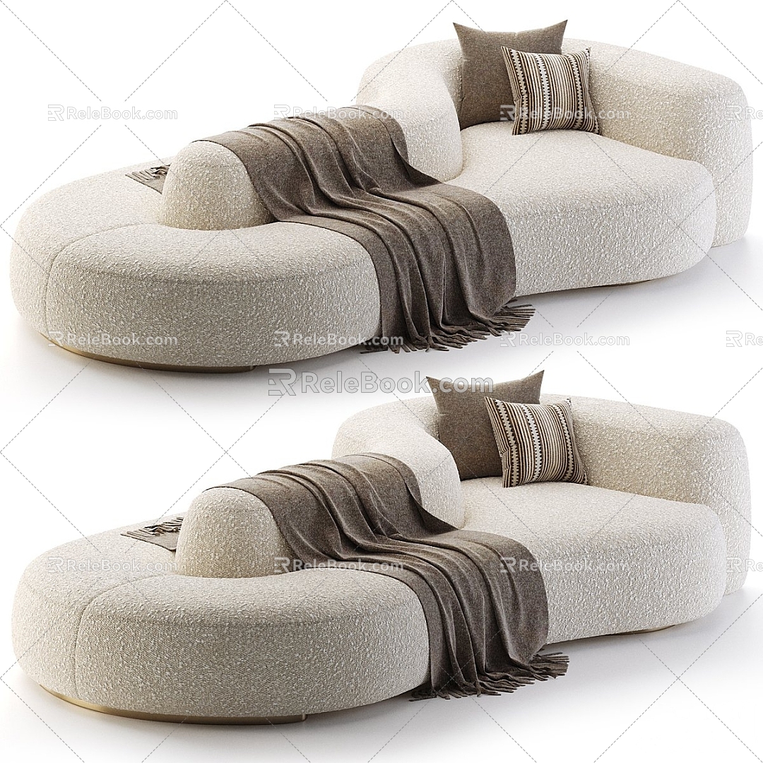 Curved Sofa Multi-person Sofa Fabric Multi-person Sofa Casual Sofa Double-sided Sofa 3d model