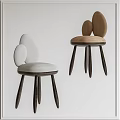 Modern Dining Chairs With Upholstered Seats Curved Back And Wooden Legs Design