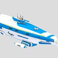 Military Weapon Helicopter With Blue And White Airframe And Weaponry Equipment Design
