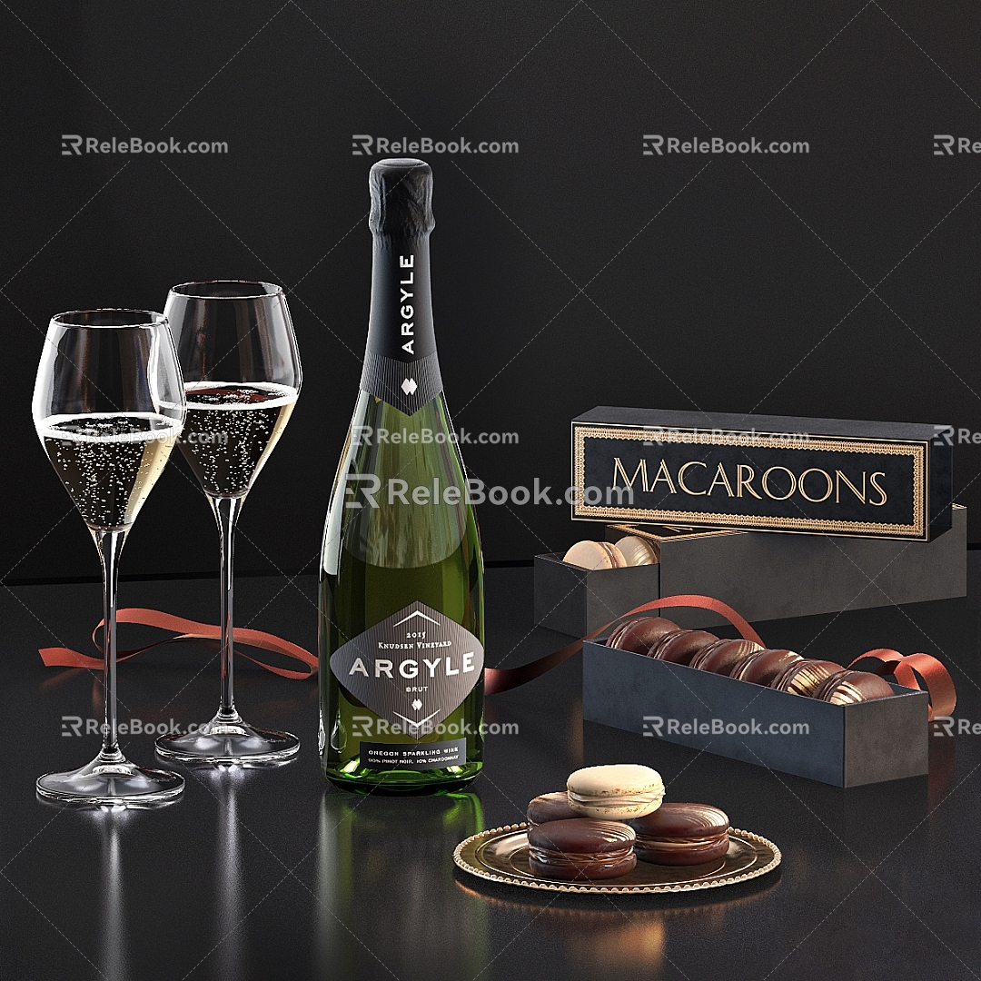 Modern Wine Drinkers Food 3d model