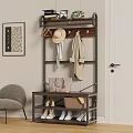 Modern Multifunctional Shoe Cabinet With Coat Rack Bag Storage And Shoe Shelves