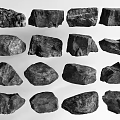 Collection of Natural Stones with Various Shapes and Unique Surface Textures