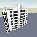 Modern Multi Floor Residential Apartment Building With White Facade And Balconies